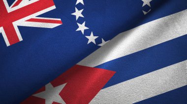 Cook Adaları ve Küba iki bayraklı kumaş, kumaş dokusu