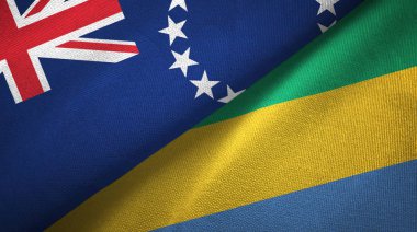 Cook Adaları ve Gabon iki bayraklı kumaş, kumaş dokusu