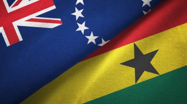 Cook Adaları ve Gana iki bayraklı kumaş, kumaş dokusu