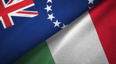 Cook Adaları ve İtalya iki bayraklı kumaş, kumaş dokusu