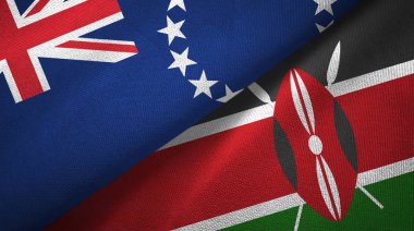 Cook Adaları ve Kenya iki bayraklı kumaş, kumaş dokusu