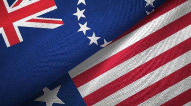 Cook Adaları ve Liberya iki bayraklı kumaş, kumaş dokusu