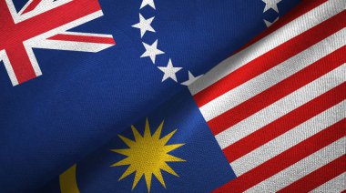 Cook Adaları ve Malezya iki bayraklı kumaş, kumaş dokusu