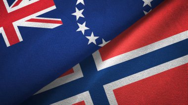 Cook Adaları ve Norveç iki bayraklı kumaş, kumaş dokusu