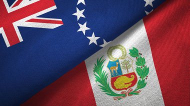 Cook Adaları ve Peru iki bayraklı kumaş, kumaş dokusu