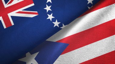 Cook Adaları ve Porto Riko iki bayraklı kumaş, kumaş dokusu