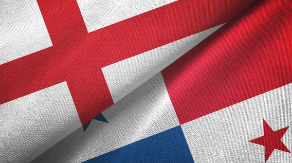 England och Panama två flaggor textil duk, textur — Stockfoto