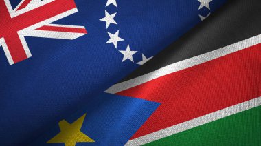 Cook Adaları ve Güney Sudan iki bayraklı kumaş, kumaş dokusu