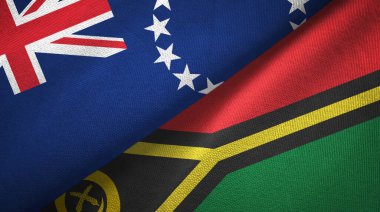 Cook Adaları ve Vanuatu iki bayraklı kumaş, kumaş dokusu