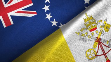 Cook Adaları ve Vatikan iki bayraklı kumaş, kumaş dokusu