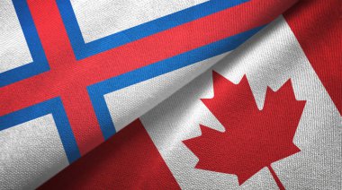 Faroe Adaları ve Kanada iki bayraklı kumaş, kumaş dokusu