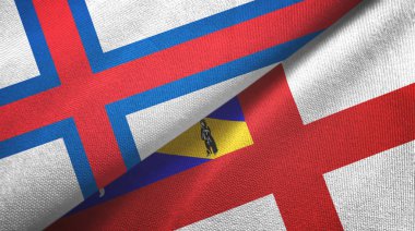 Faroe Adaları ve Herm iki bayraklı kumaş, kumaş dokusu