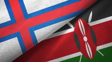 Faroe Adaları ve Kenya iki bayraklı kumaş, kumaş dokusu