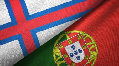 Faroe Adaları ve Portekiz iki bayraklı kumaş, kumaş dokusu