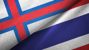 Faroe Adaları ve Tayland iki bayraklı kumaş, kumaş dokusu