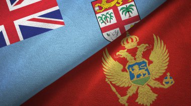 Fiji ve Karadağ 'da tekstil kumaşı ve kumaş dokusu iki bayrak altında