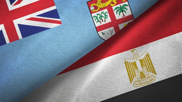 Fiji and Egypt two flags textile cloth