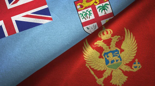 斐济和黑山两国国旗纺织品，面料质感 — 图库照片