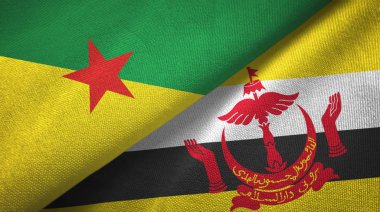 Fransız Guyanası ve Brunei iki bayraklı kumaş.