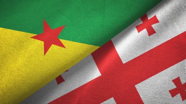 Fransız Guyanası ve Gürcistan iki bayraklı kumaş, kumaş dokusu