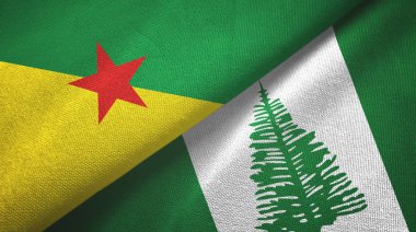 Fransız Guyanası ve Norfolk Adası iki bayraklı kumaş, kumaş dokusu
