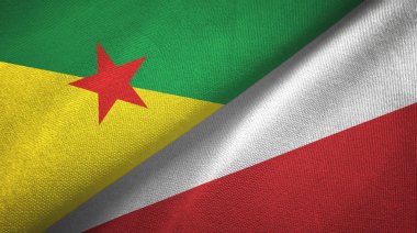 Fransız Guyanası ve Polonya iki bayraklı kumaş, kumaş dokusu