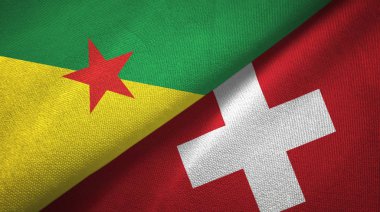 Fransız Guyanası ve İsviçre iki bayraklı kumaş, kumaş dokusu