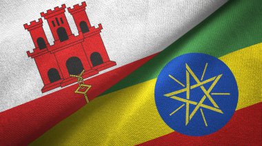 Cebelitarık ve Etiyopya iki bayraklı kumaş, kumaş dokusu