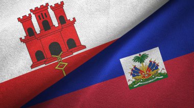 Cebelitarık ve Haiti iki bayraklı kumaş, kumaş dokusu