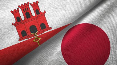 Cebelitarık ve Japonya iki bayraklı kumaş, kumaş dokusu