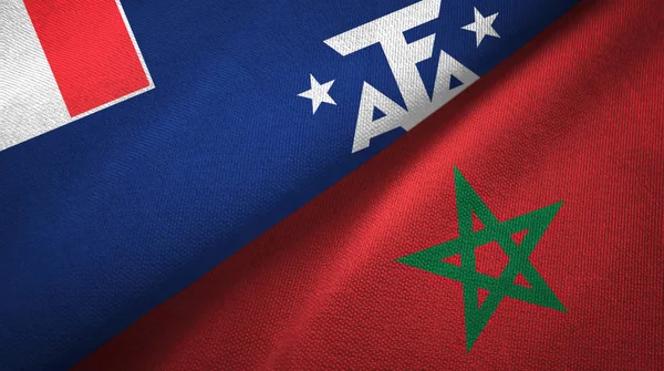 Franse Zuidelijke en Zuidpoolgebieden en Marokko twee vlaggen — Stockfoto