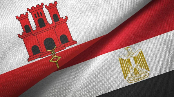 Gibraltar and Egypt two flags textile cloth