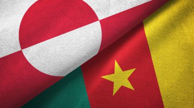 Grönland ve Kamerun iki bayraklı kumaş, kumaş dokusu