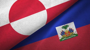 Grönland ve Haiti iki bayraklı kumaş, kumaş dokusu