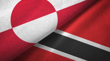 Grönland ve Trinidad ve Tobago iki bayrak tekstil kumaşı, kumaş dokusu