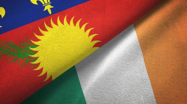 Guadeloupe ve İrlanda iki bayraklı kumaş, kumaş dokusu