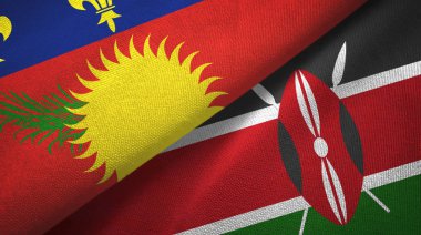 Guadeloupe ve Kenya iki bayraklı kumaş, kumaş dokusu