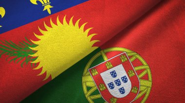 Guadeloupe ve Portekiz iki bayraklı kumaş, kumaş dokusu