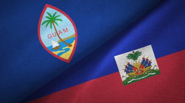 Guam ve Haiti iki bayrak tekstil kumaşı, kumaş dokusu