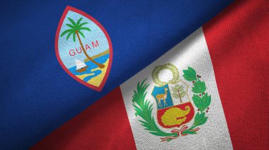 Guam ve Peru iki bayrak tekstil kumaşı, kumaş dokusu