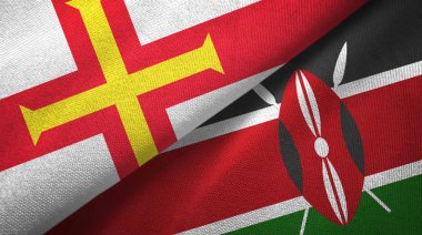 Guernsey ve Kenya iki bayraklı kumaş, kumaş desenli