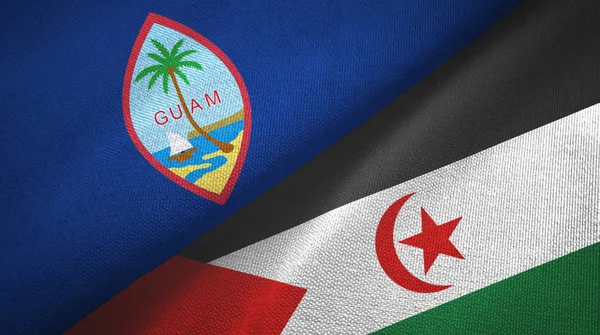 Guam and Western Sahara two flags textile cloth, fabric texture