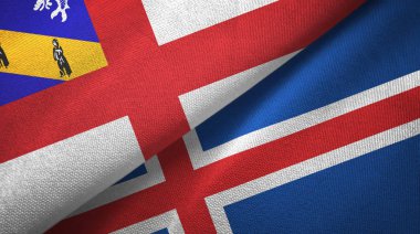 Herm ve İzlanda iki bayraklı kumaş, kumaş dokusu