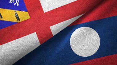 Herm ve Laos iki bayraklı kumaş..