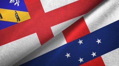 Herm ve Hollanda Antilleri iki bayrak tekstil kumaşı, kumaş dokusu