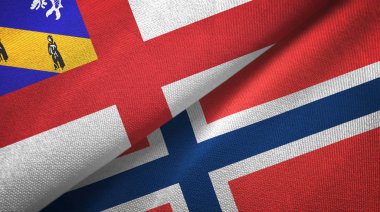 Herm ve Norveç iki bayraklı kumaş, kumaş dokusu