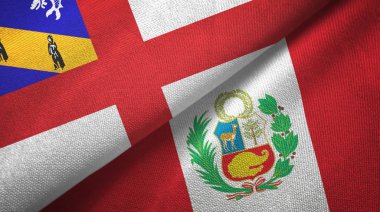 Herm ve Peru iki bayraklı kumaş, kumaş dokusu