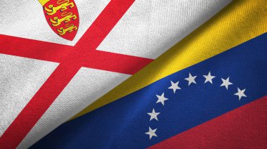 Jersey ve Venezuela iki bayraklı kumaş, kumaş dokusu