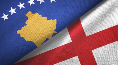 Kosova ve İngiltere tekstil kumaşı ve kumaş dokusuna iki bayrak dikti