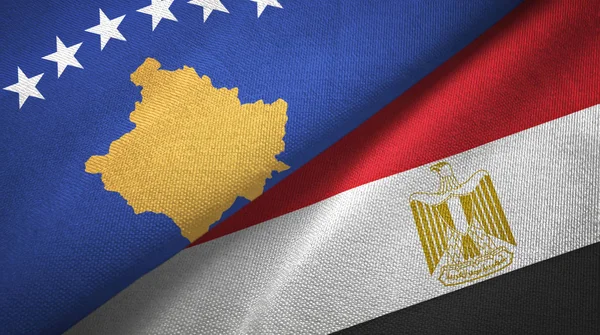 Kosovo and Egypt two flags textile cloth